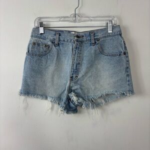 Vintage Moda International Cut Off Denim Shorts Womens 8 Light Wash High Rise